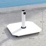 Voir la diapositive 3 : OUTSUNNY Pied de parasol carré dim. 49 x 49 cm poids net 18,5 Kg pieds de nivellement antidérapants fonte blanc