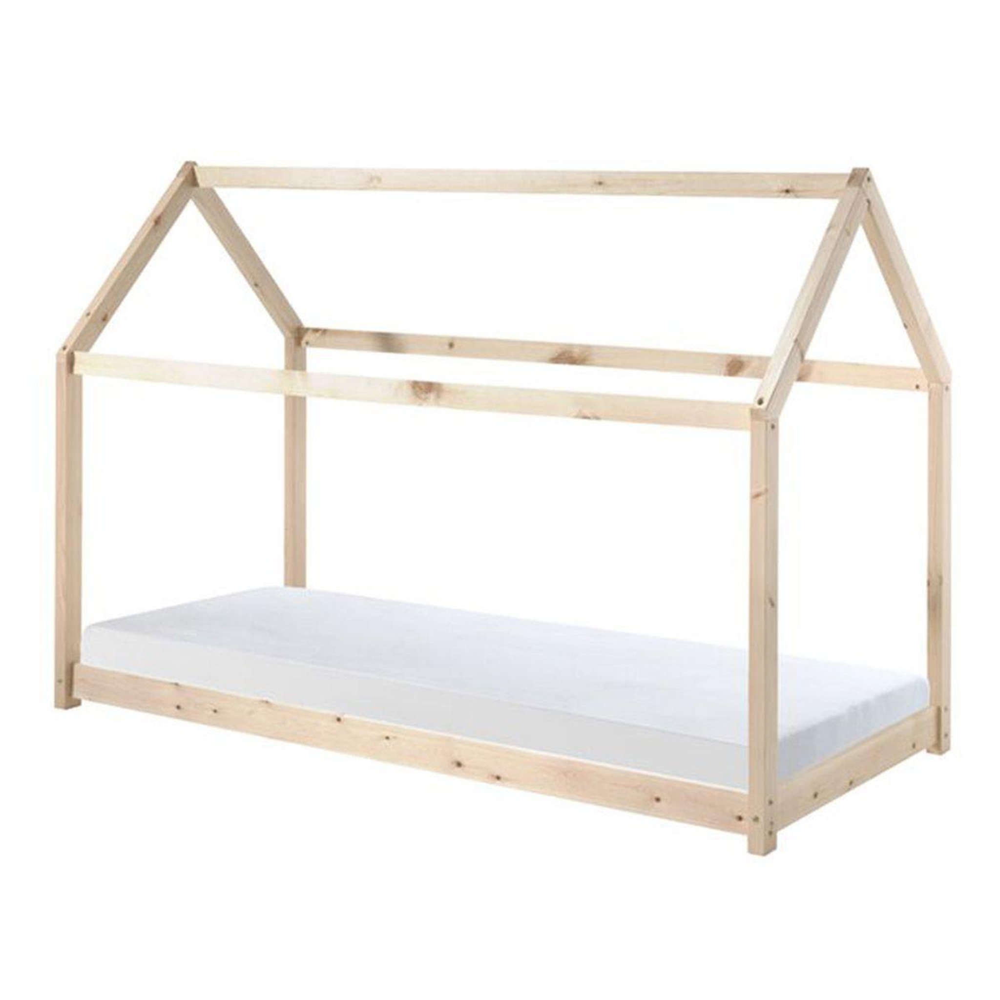Voir la diapositive 1 : Paris Prix Lit enfant & matelas  cabane  90x200cm naturel
