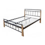 Voir la diapositive 1 : HomeStyle4U Design metal lit double 180 x 200 cadre de lit lattes bois neuf