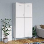 VIDAXL Garde-robe Blanc 90x50x180 cm Acier