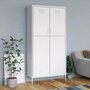 Voir la diapositive 1 : VIDAXL Garde-robe Blanc 90x50x180 cm Acier