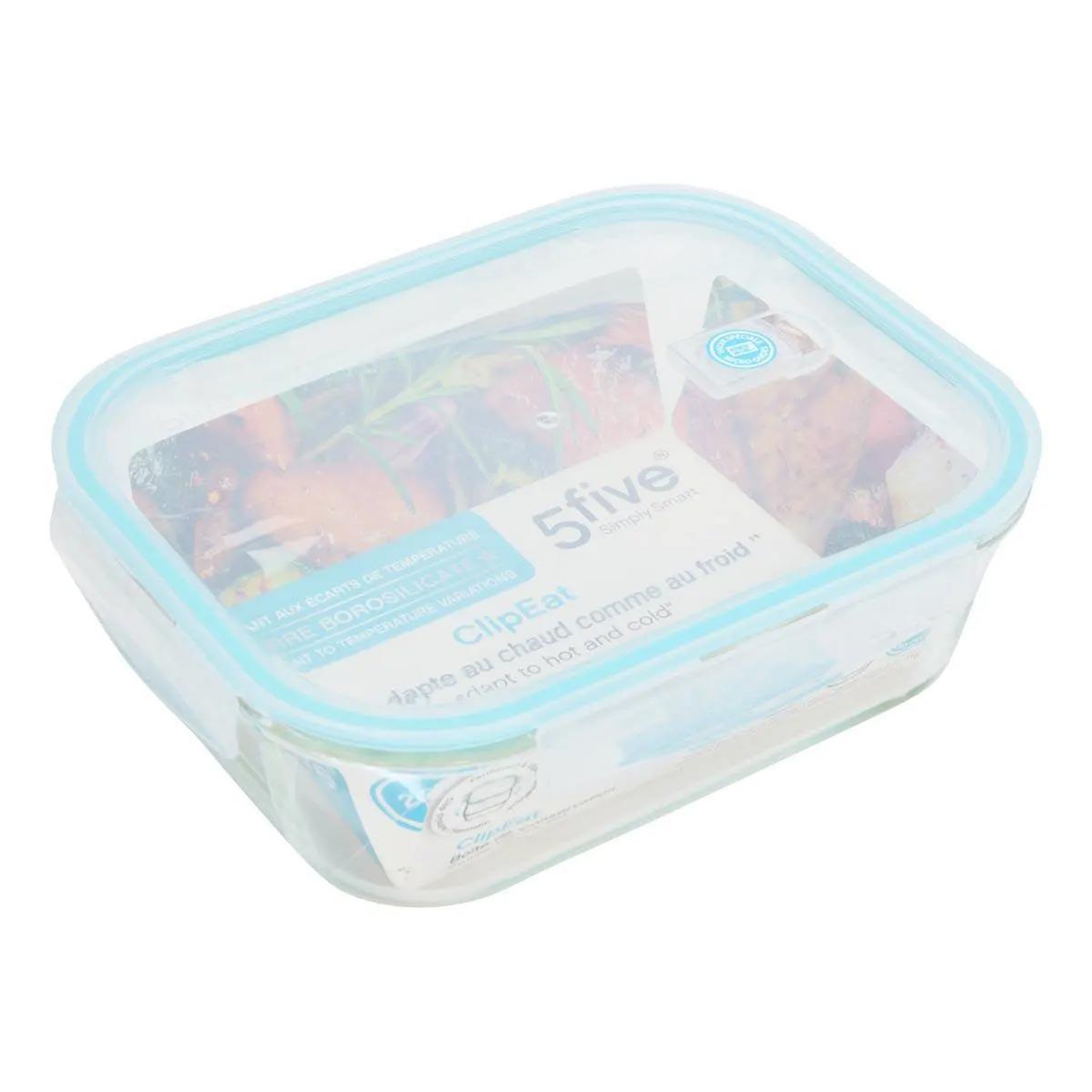 Voir la diapositive 2 : FIVE Boîte de conservation  clipeat  2,26l transparent
