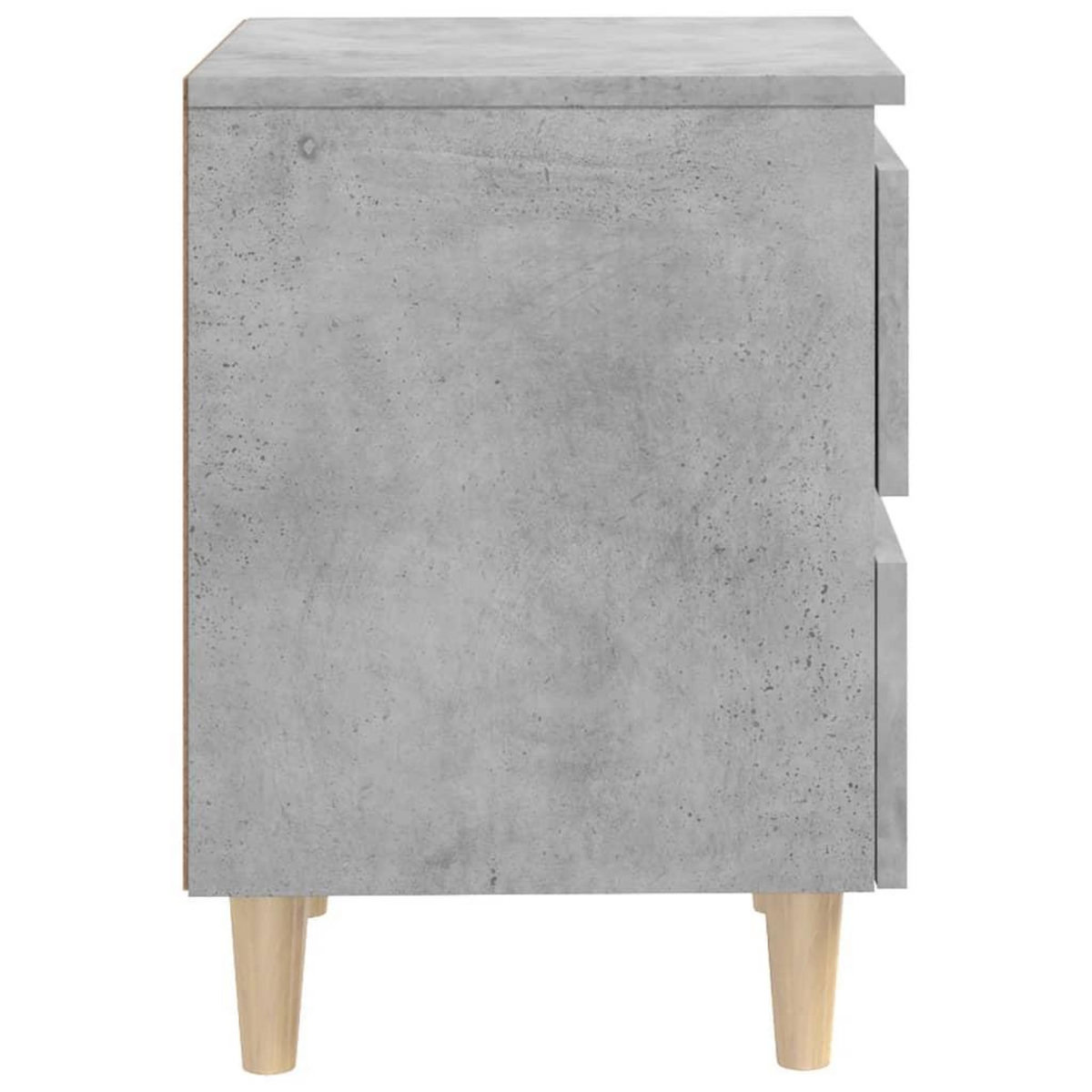 VIDAXL Tables de chevet pieds en pin 2 pcs gris beton 40x35x50 cm