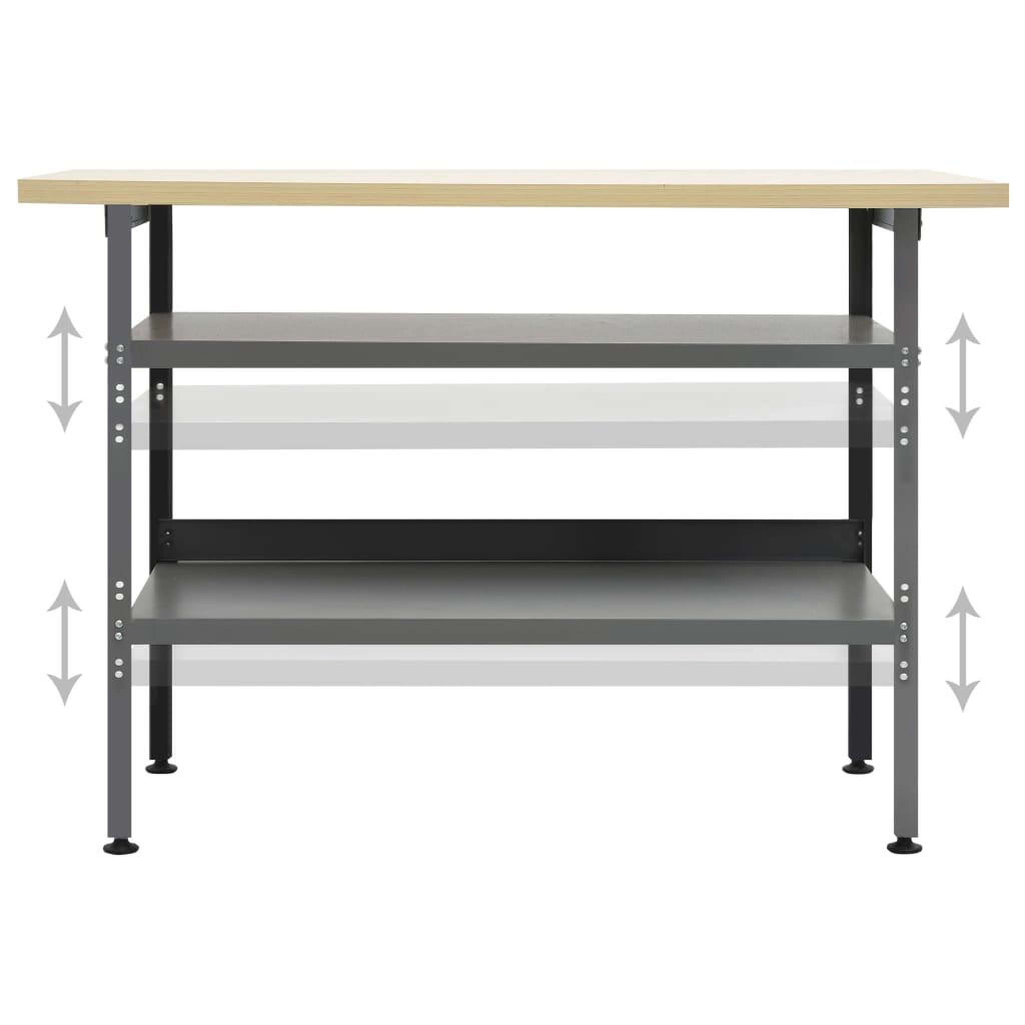 Voir la diapositive 5 : VIDAXL Etabli Gris 120x60x85 cm Acier