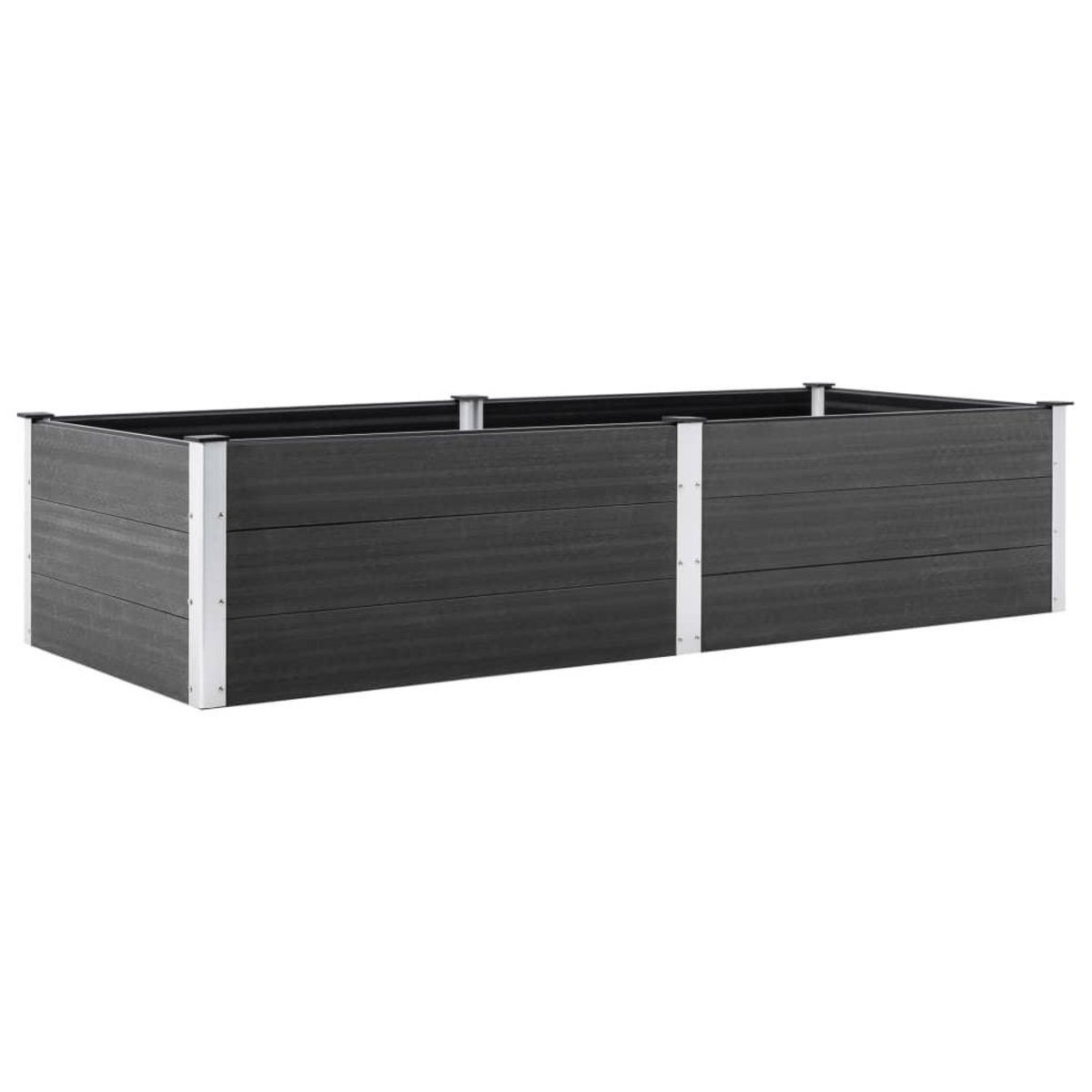 VIDAXL Lit sureleve de jardin 250x100x54 cm WPC Gris