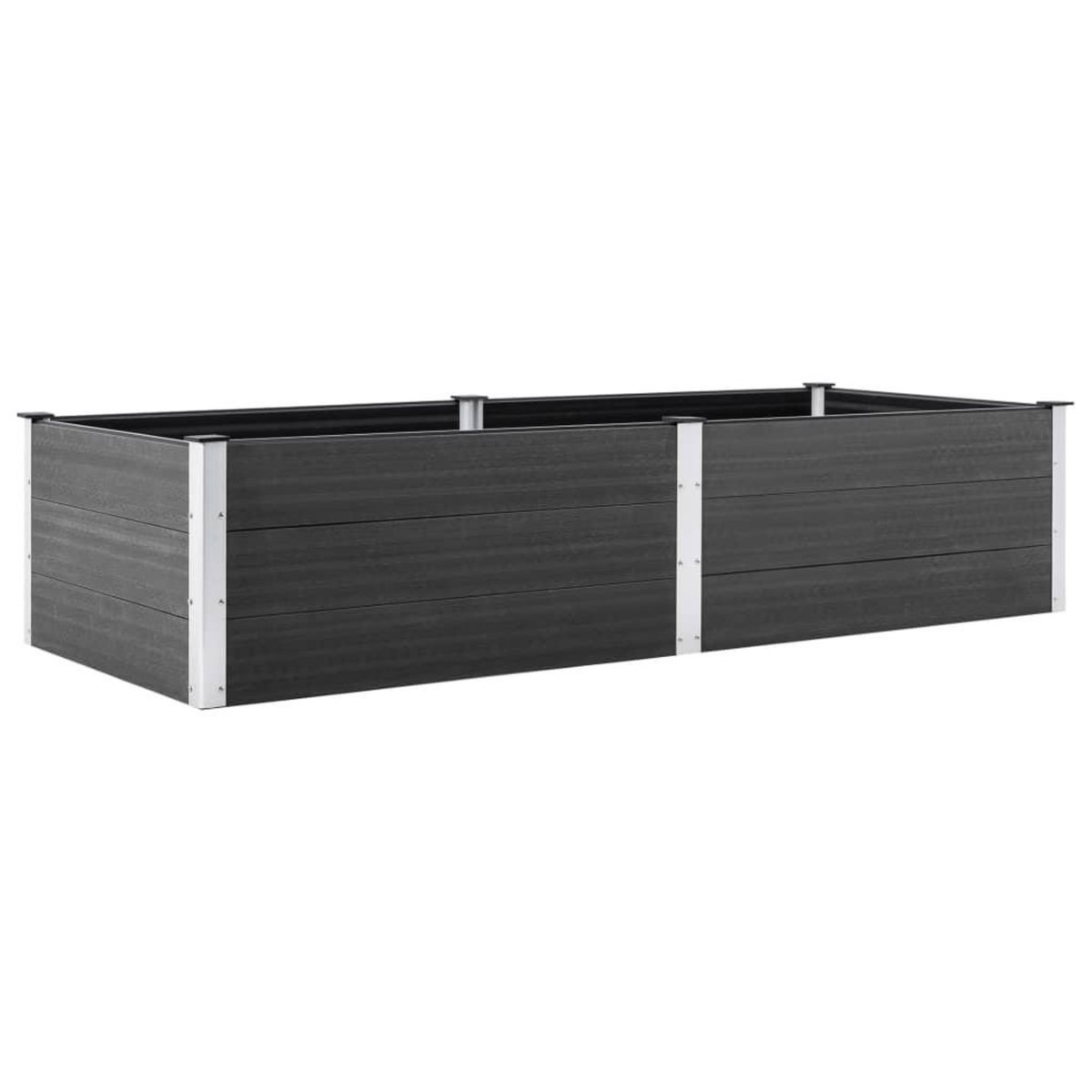 VIDAXL Lit sureleve de jardin 250x100x54 cm WPC Gris