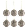 Voir la diapositive 1 : Paris Prix Lot de 6 Boules de Noël  Antique  8cm Gris & Or