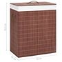 Voir la diapositive 6 : VIDAXL Panier a linge avec 2 sections bambou marron 100 L