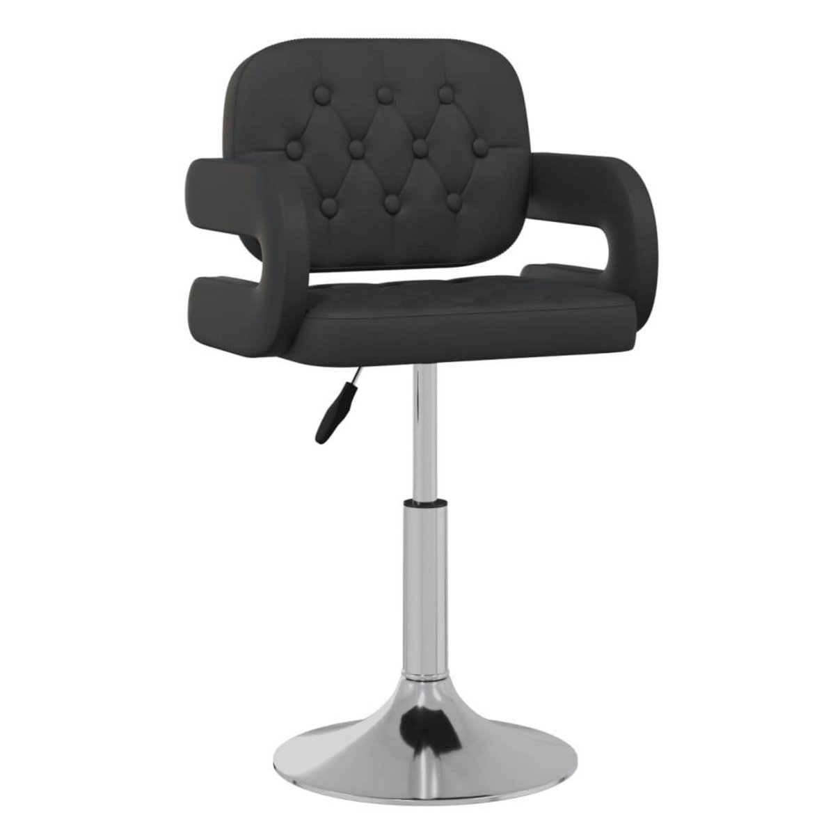 VIDAXL Chaises pivotantes a manger lot de 6 noir similicuir