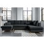 Voir la diapositive 2 : BEST MOBILIER Lagom - canapé d'angle panoramique - convertible - avec coffre - en tissu - 7 places - droit
