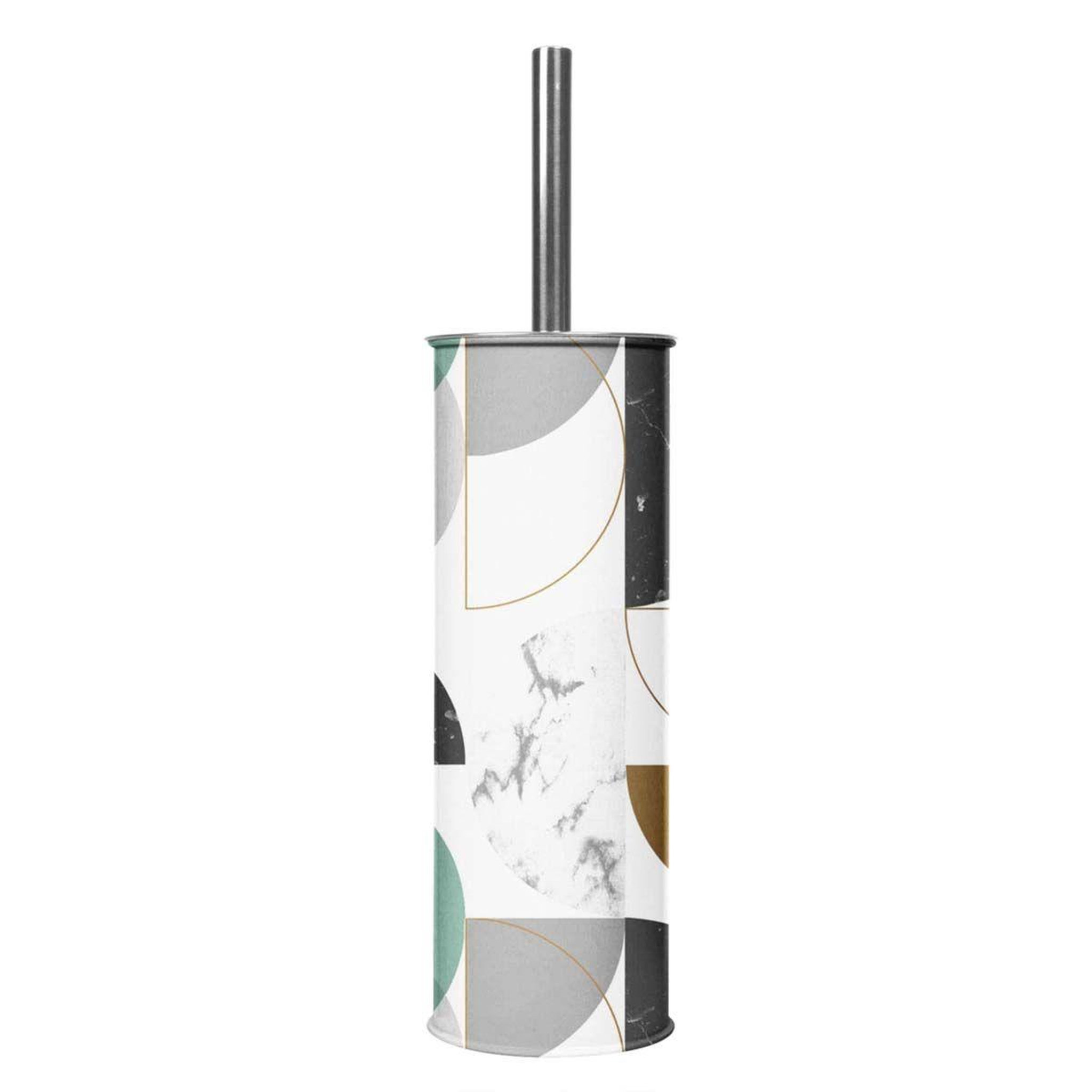 Voir la diapositive 2 : Douceur d'Intérieur Brosse wc imprimée  geomarbre  37cm bleu