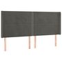 Voir la diapositive 2 : VIDAXL Tete de lit avec oreilles Gris fonce 163x16x118/128 cm Velours