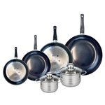 ELO Ensemble de 4 Poêles de cuisson 20, 24, 28 et 32 cm et 2 faitouts 14 et 16 cm Elo Prima Brillant