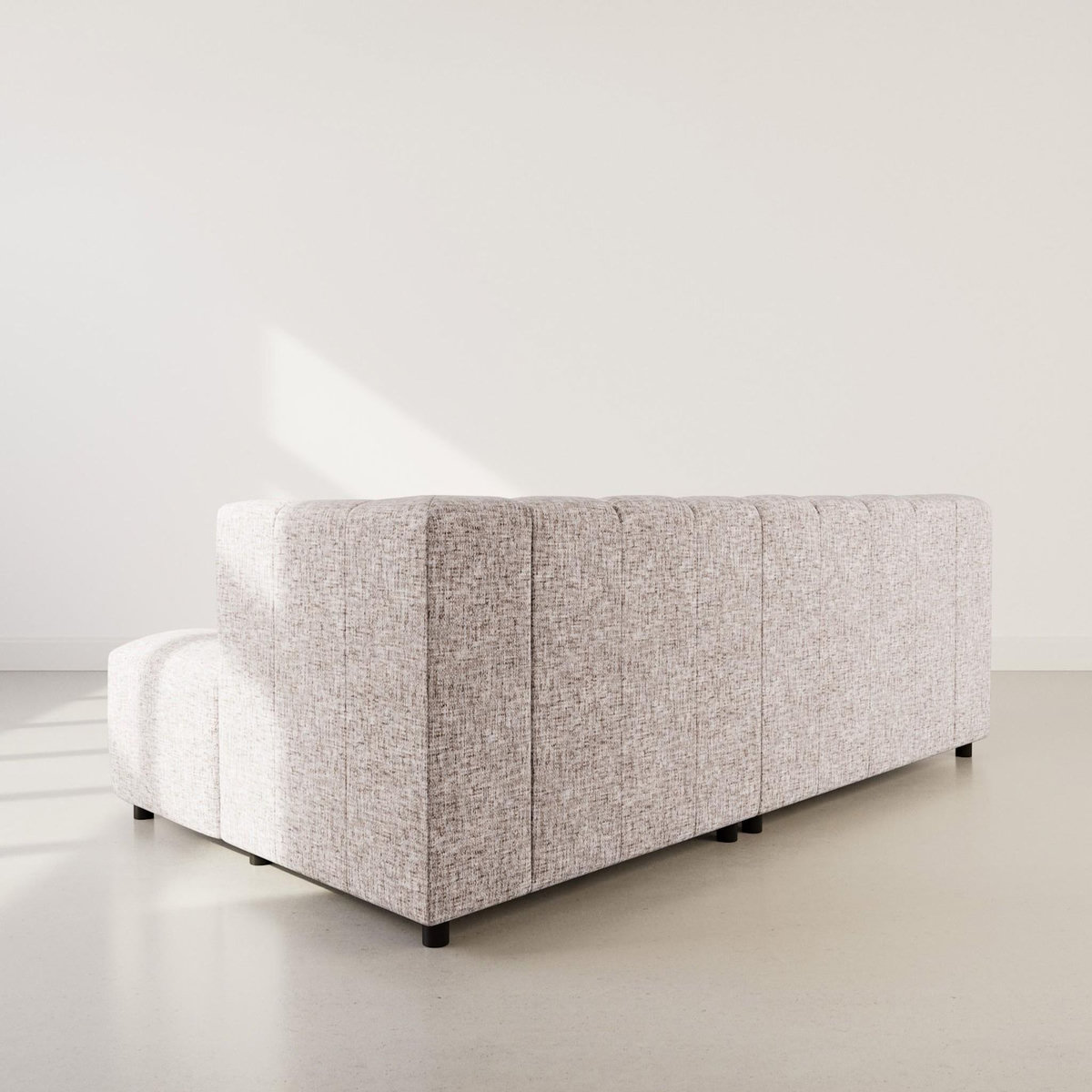 LISA DESIGN Curtis - canapé d'angle droit 4 places avec accoudoir en tissu texturé