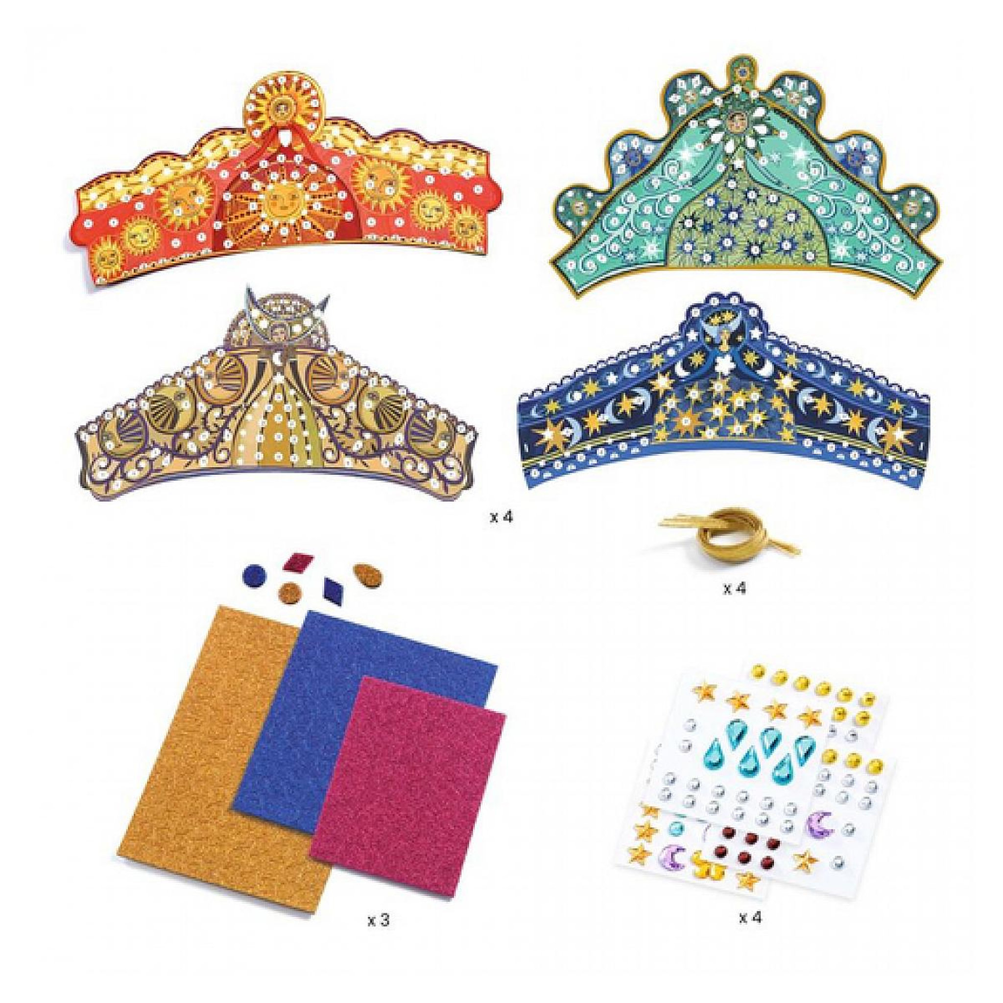 Voir la diapositive 2 : Djeco 4 Diademes DIY - Enchantresses Tiaras