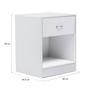 Voir la diapositive 4 : ID MARKET Lot de 2 tables de chevet OLGA 1 tiroir avec niche bois blanc