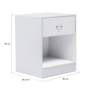 Voir la diapositive 4 : ID MARKET Lot de 2 tables de chevet OLGA 1 tiroir avec niche bois blanc