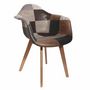 Voir la diapositive 2 : Paris Prix Lot de 2 Fauteuils Déco  Patchwork  84cm Marron
