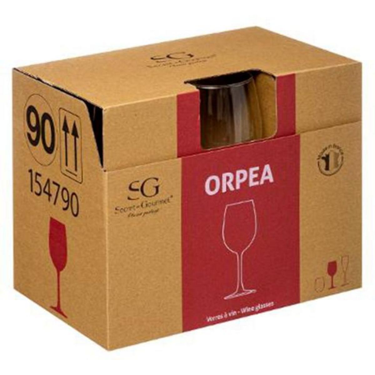 Paris Prix Lot de 6 Verres à Vin  Orpea  36cl Transparent