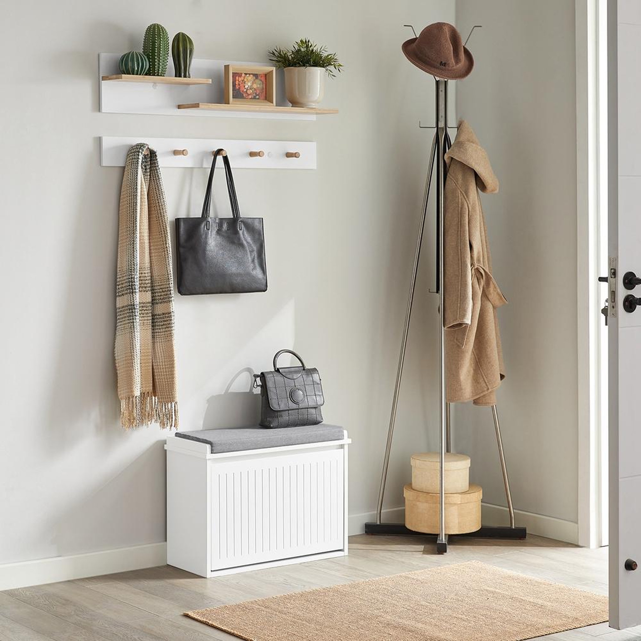Voir la diapositive 2 : SOBUY SoBuy - Banc de rangement à chaussures avec une porte - Moderne - FSR98