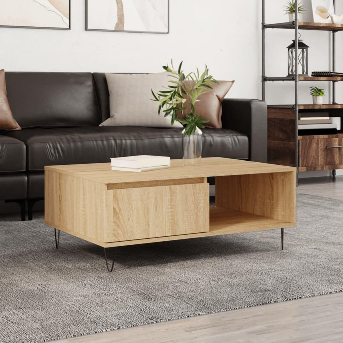 VIDAXL Table basse chene sonoma 90x60x35 cm bois d'ingenierie