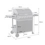 Voir la diapositive 4 : SWEEEK Barbecue au gaz Edmond noir - 5 brûleurs + 1 feu latéral. avec thermomètre. L 132x P62 x H143 cm