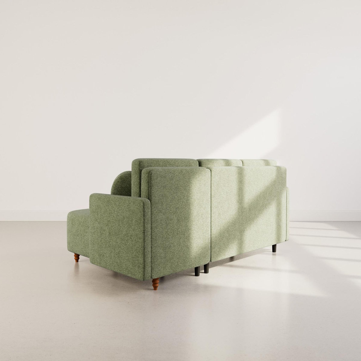 BEST MOBILIER Calypso - canapé d'angle réversible 4 places convertible avec coffre en tissu