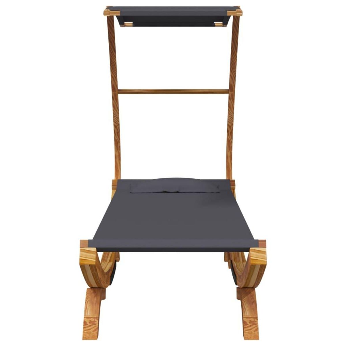 VIDAXL Lit repos et auvent 100x190x134cm Bois courbe massif Anthracite