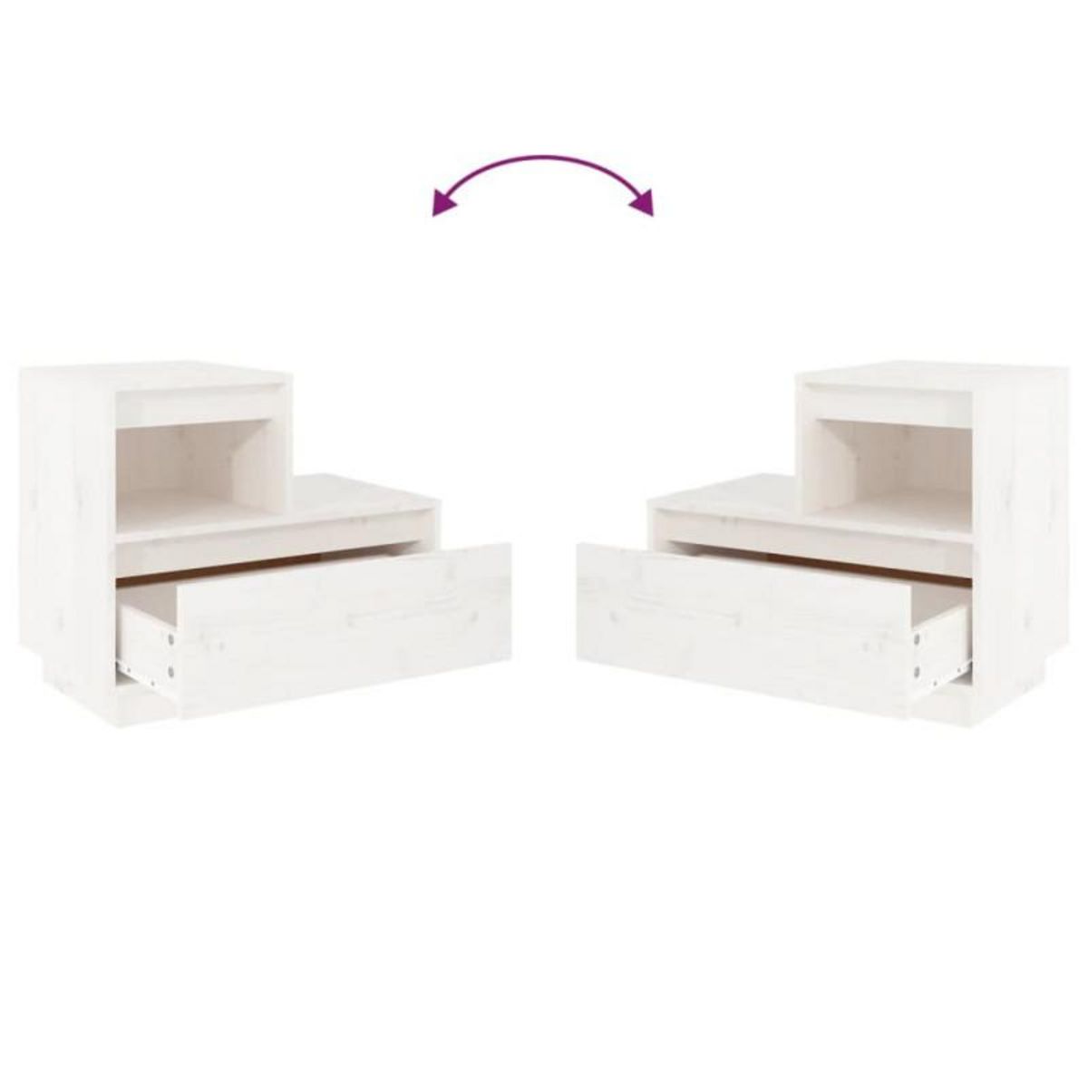 VIDAXL Table de chevet Blanc 60x34x51 cm Bois de pin solide