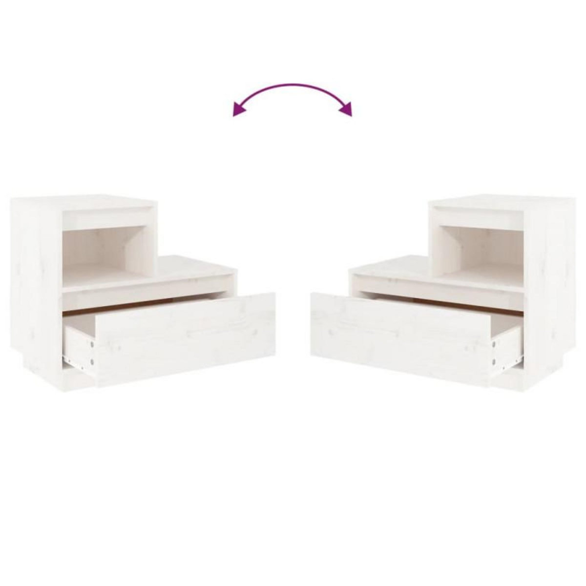 VIDAXL Table de chevet Blanc 60x34x51 cm Bois de pin solide