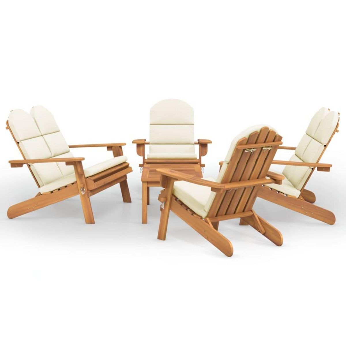 VIDAXL Ensemble de salon de jardin Adirondack 5 pcs bois acacia solide