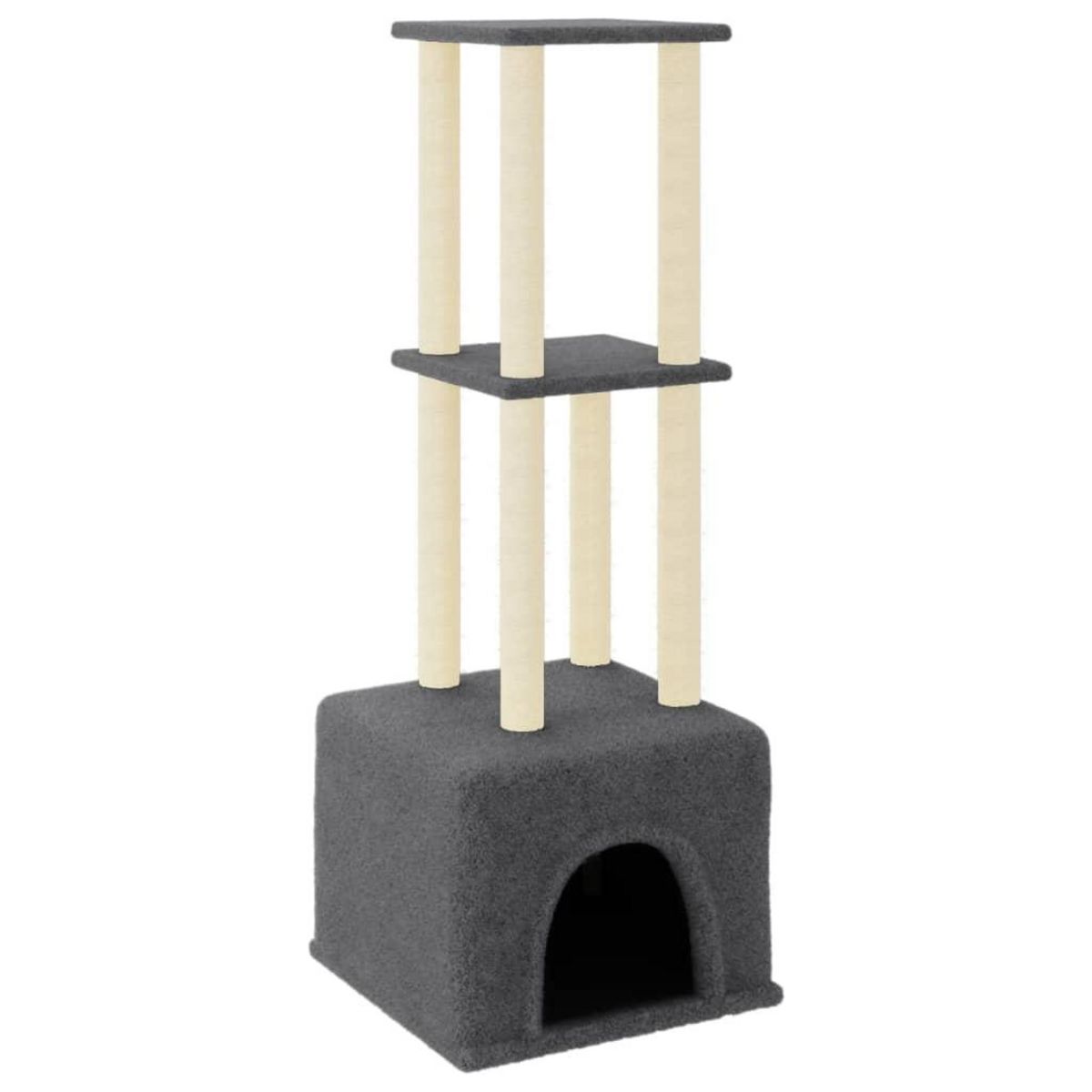 VIDAXL Arbre a chat avec griffoirs en sisal Gris fonce 133,5 cm