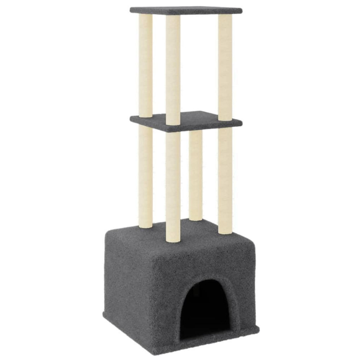 VIDAXL Arbre a chat avec griffoirs en sisal Gris fonce 133,5 cm