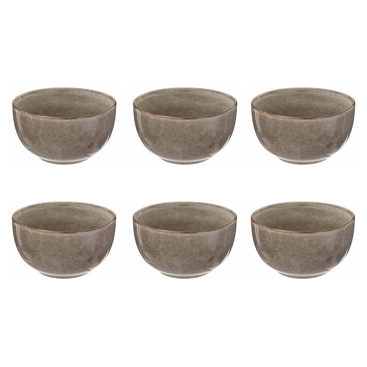 SECRET DE GOURMET Lot de 6 Bols en Céramique  Callie  70cl Taupe