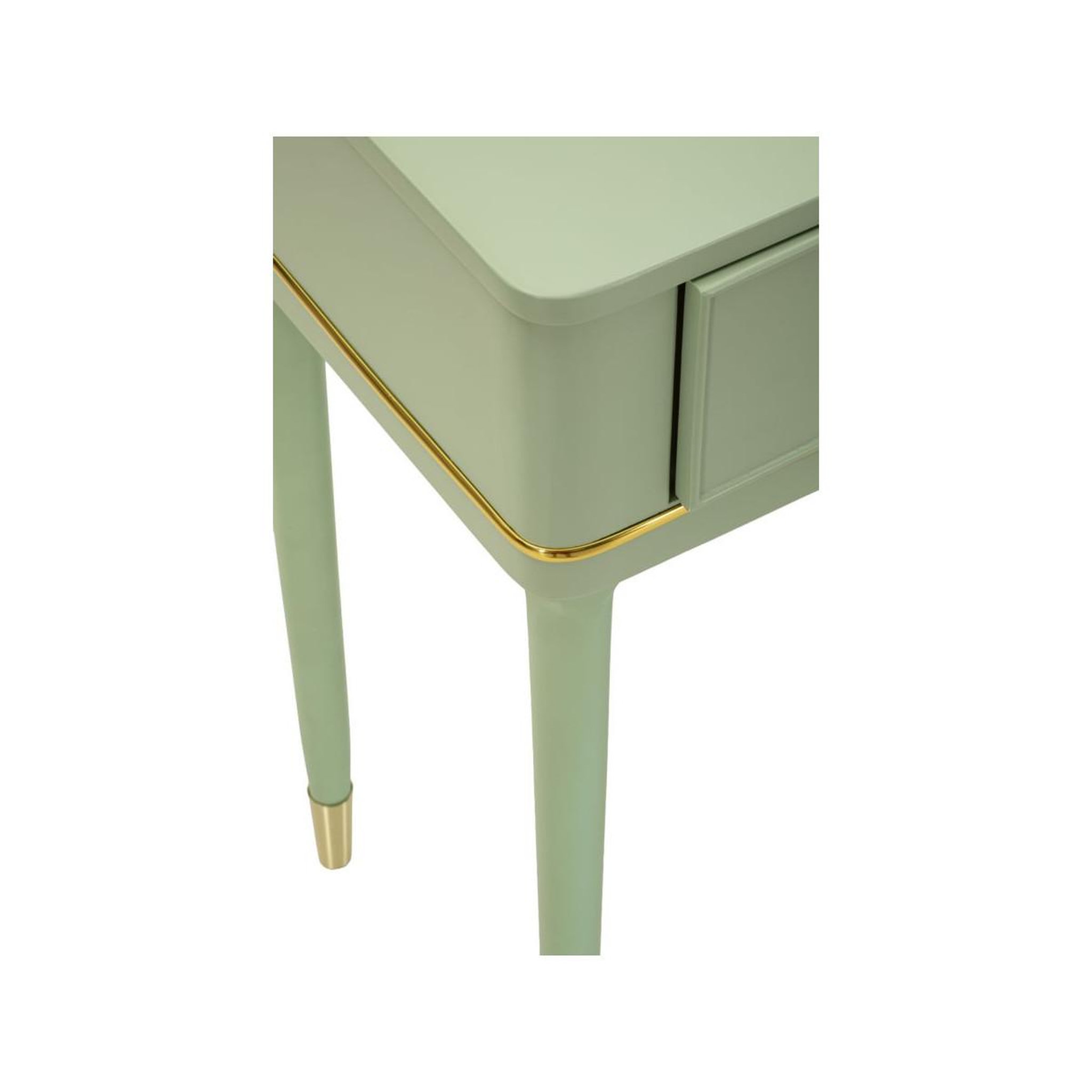 Voir la diapositive 6 : Paris Prix Console 2 tiroirs  camille  101cm vert & or