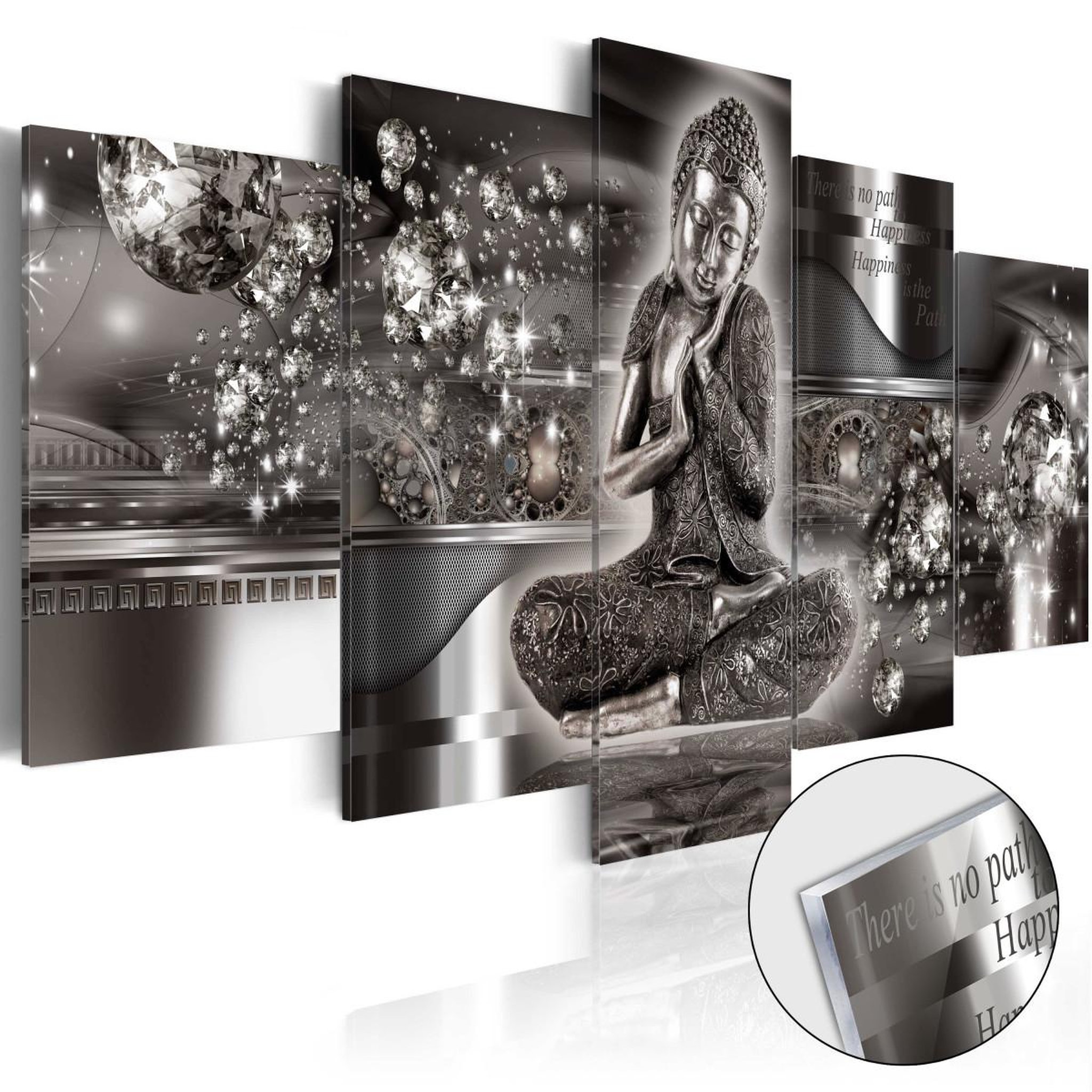 Paris Prix Tableau sur verre acrylique  silver serenity. Coloris disponibles : Multicolore