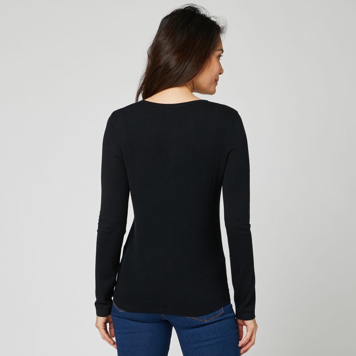 IN EXTENSO Gilet noir col rond femme