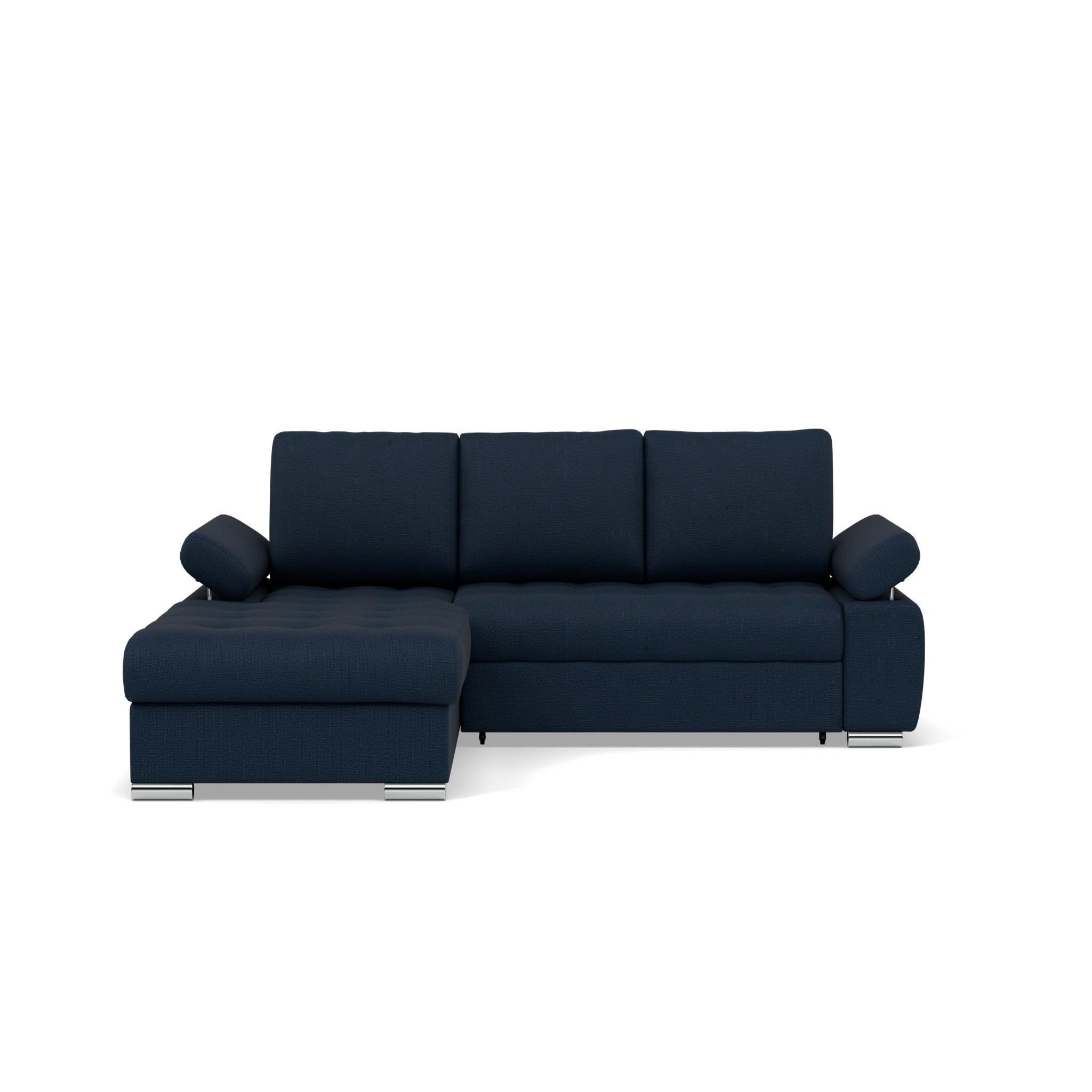 Voir la diapositive 1 : BEST MOBILIER Bianca - canapé d'angle gauche 4 places convertible avec coffre en tissu texturé