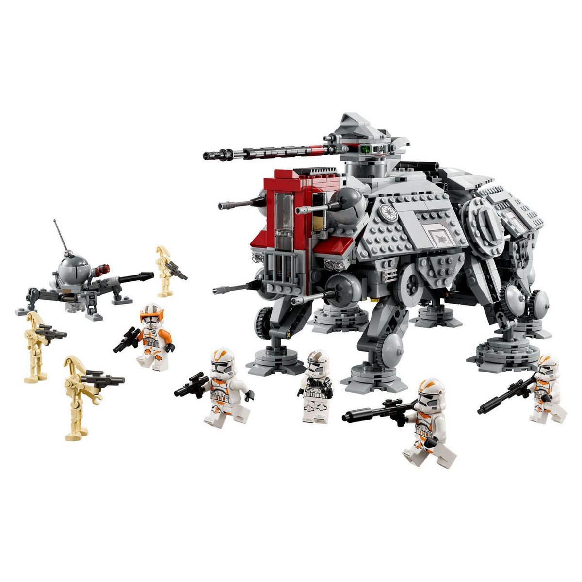 LEGO Star Wars 75337 Le marcheur AT-TE, Jouet avec 5 Minifigurines, La Revanche des Sith