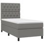 Voir la diapositive 3 : VIDAXL Sommier a lattes de lit avec matelas Gris fonce 80x200 cm Tissu