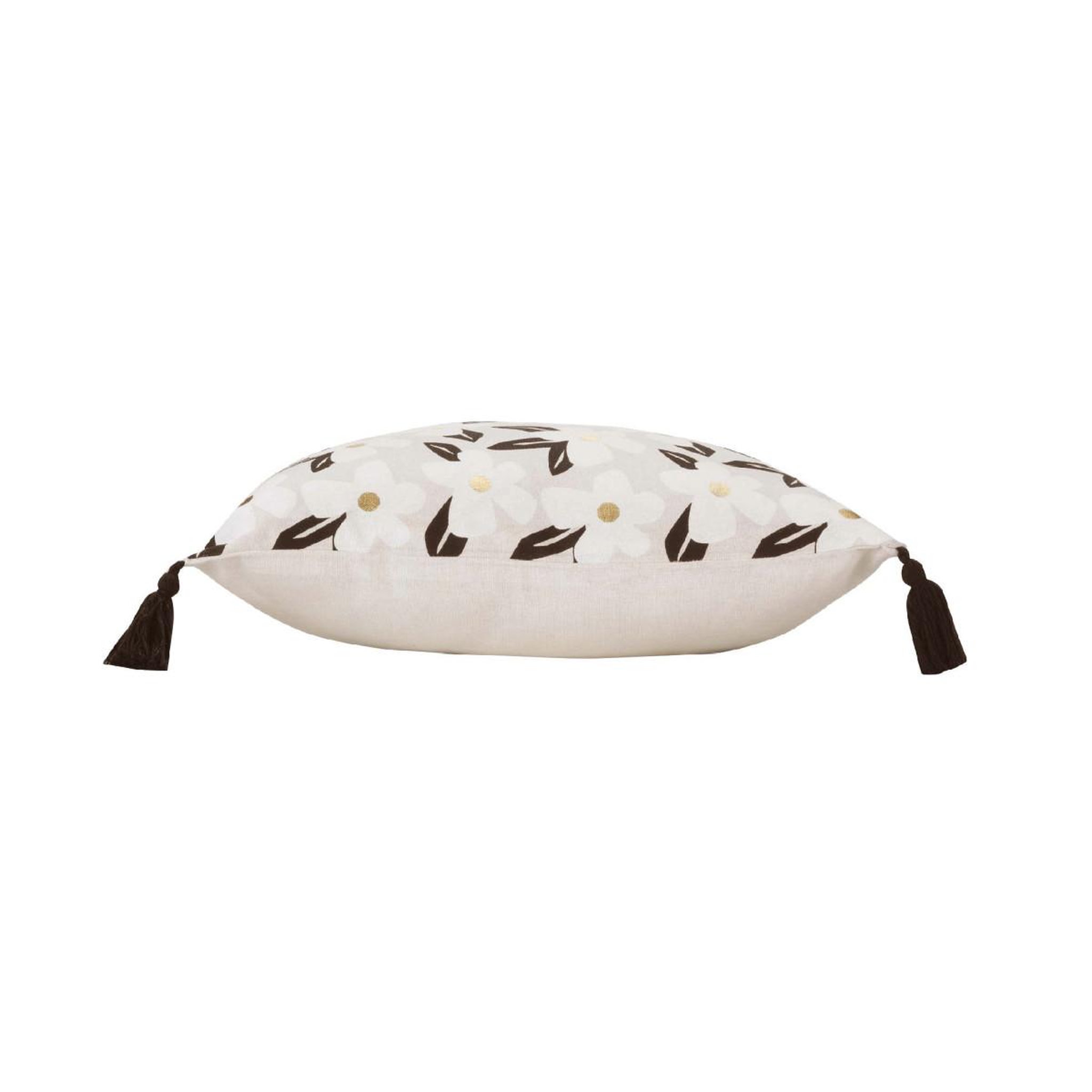 Voir la diapositive 2 : Douceur d'Intérieur Coussin Déco Pompons  Darcy  45x45cm Naturel