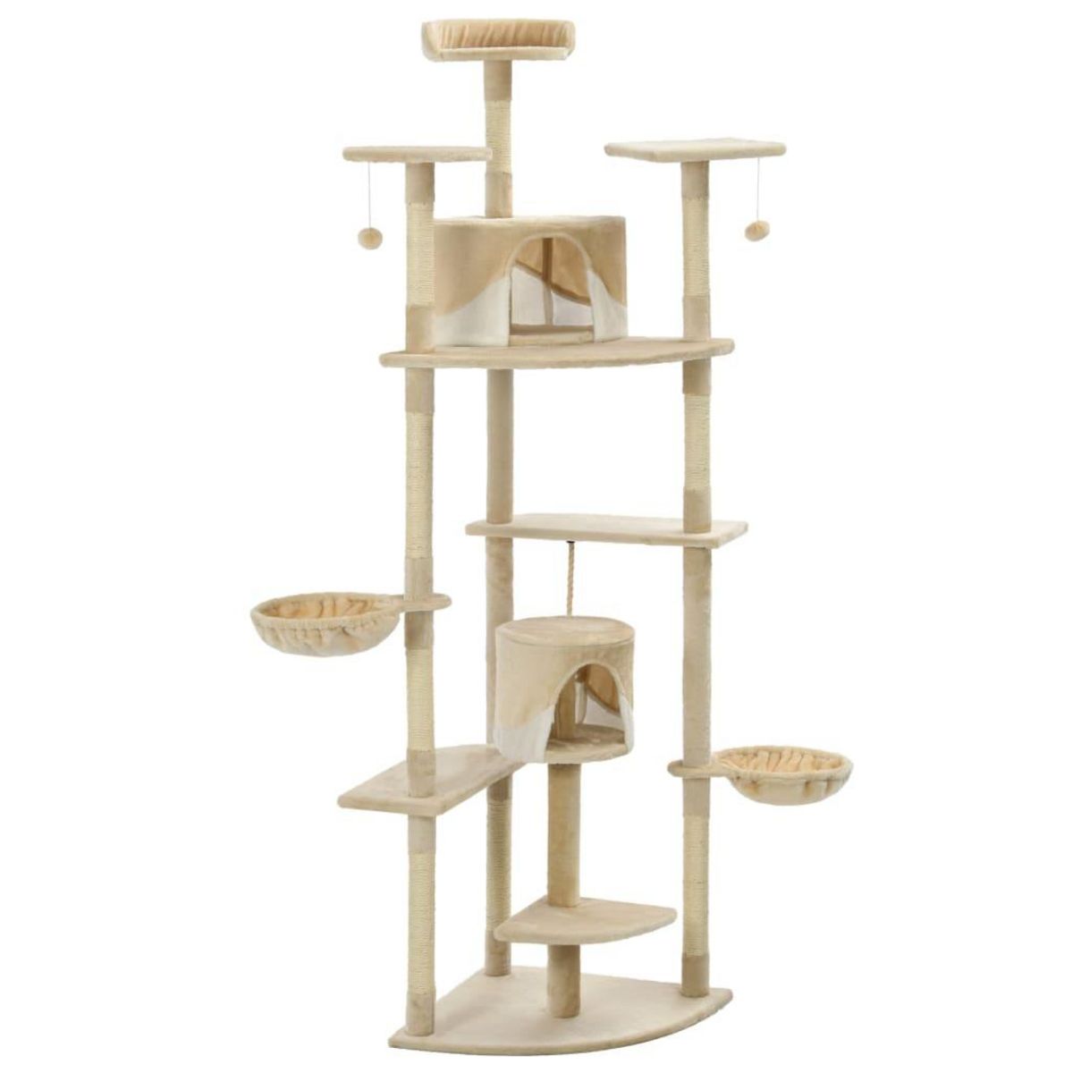 VIDAXL Arbre a chat avec griffoirs en sisal 203 cm Beige et Blanc