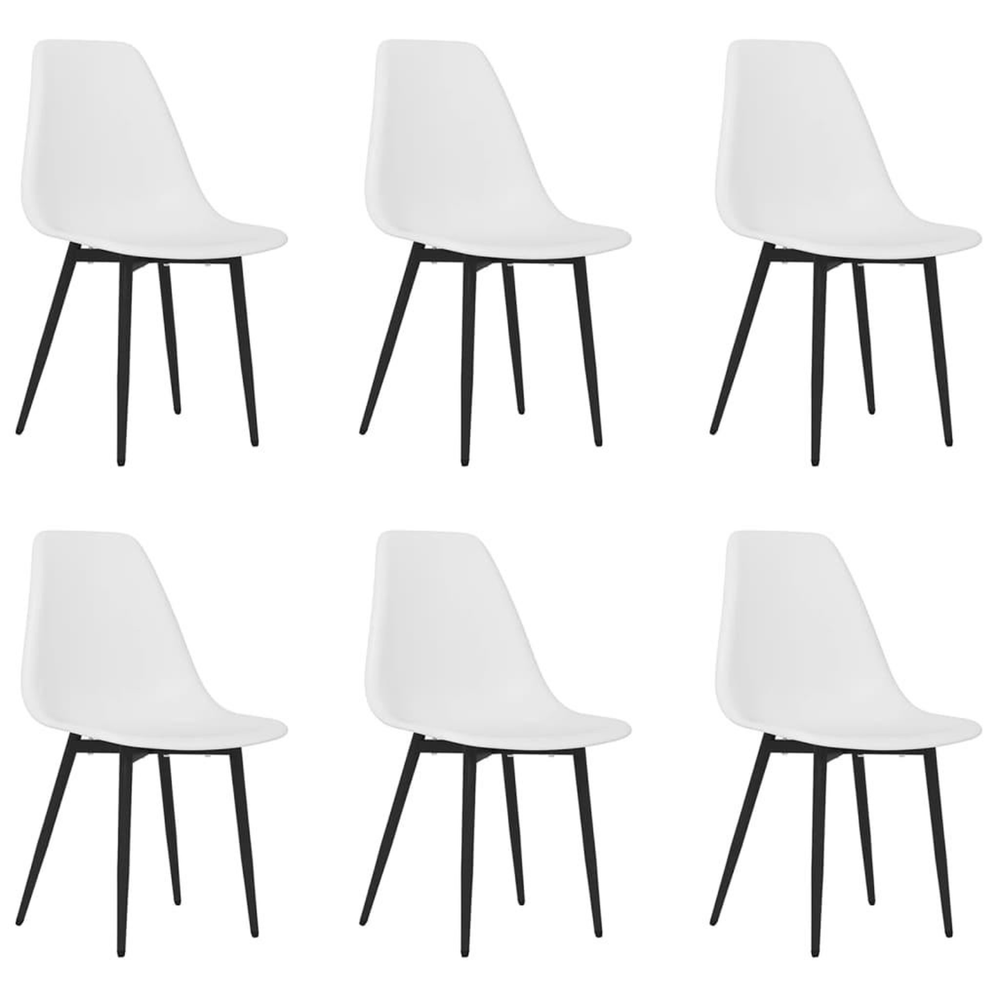 Voir la diapositive 2 : VIDAXL Chaises a manger lot de 6 blanc PP