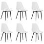 Voir la diapositive 2 : VIDAXL Chaises a manger lot de 6 blanc PP