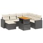 Voir la diapositive 2 : VIDAXL Salon de jardin 8 pcs avec coussins noir resine tressee