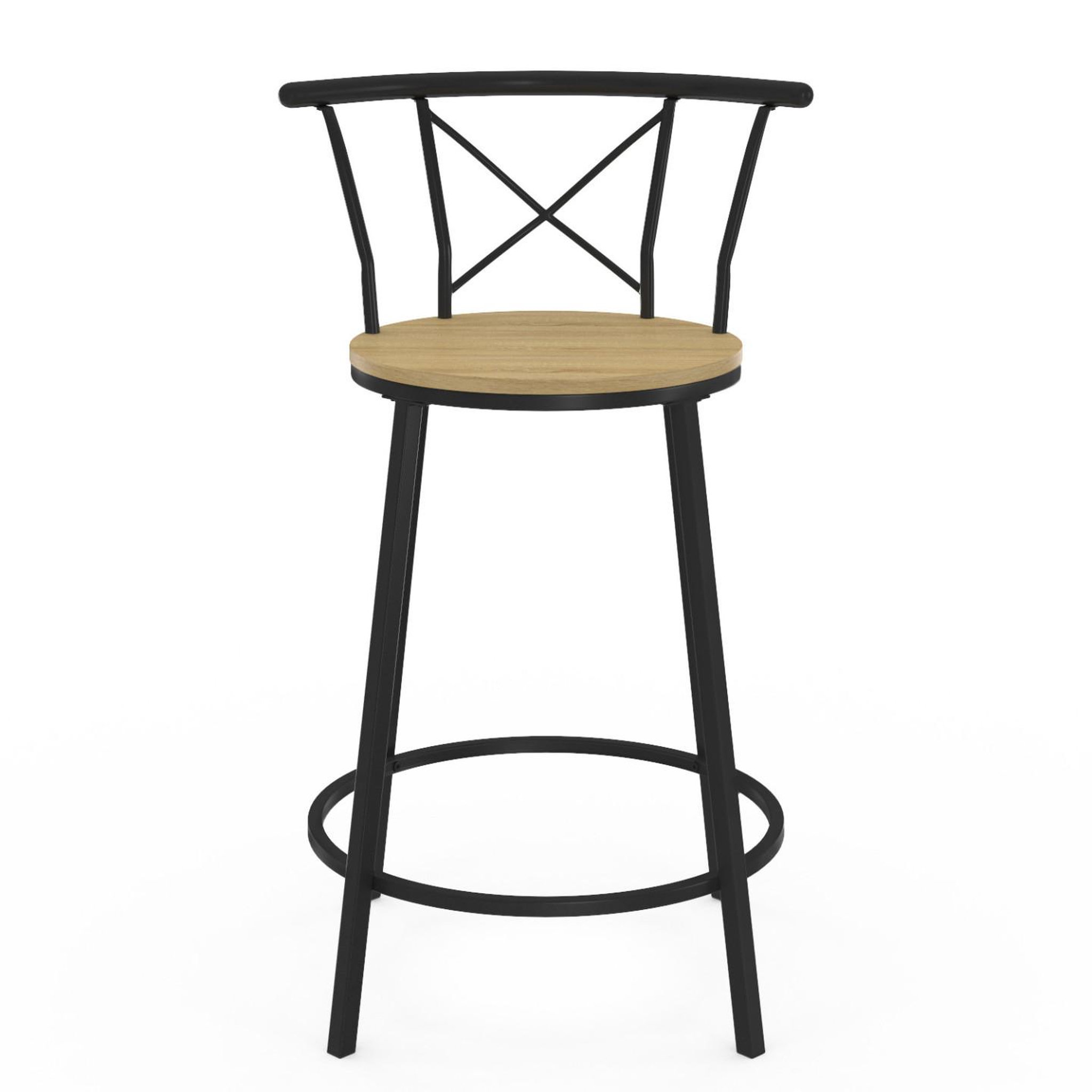 Voir la diapositive 3 : ID MARKET Lot de 4 tabourets de bar bistrot detroit avec dossier arrondis design industriel