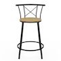 Voir la diapositive 3 : ID MARKET Lot de 4 tabourets de bar bistrot DETROIT avec dossier arrondis design industriel
