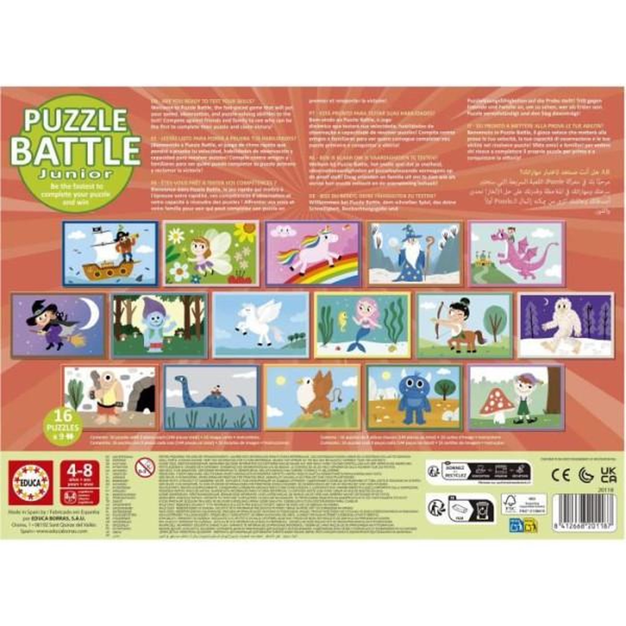 Voir la diapositive 3 : EDUCA Puzzle - EDUCA - Battle Jr Fantasy - 16 puzzles - Theme fantastique - Pour enfants a partir de 4 ans