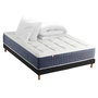 Voir la diapositive 1 : IDLITERIE Ensemble Matelas Ressort 7 zones + Mémoire de forme + Sommier KING STYLE + couette + oreillers - Fabriqué en France