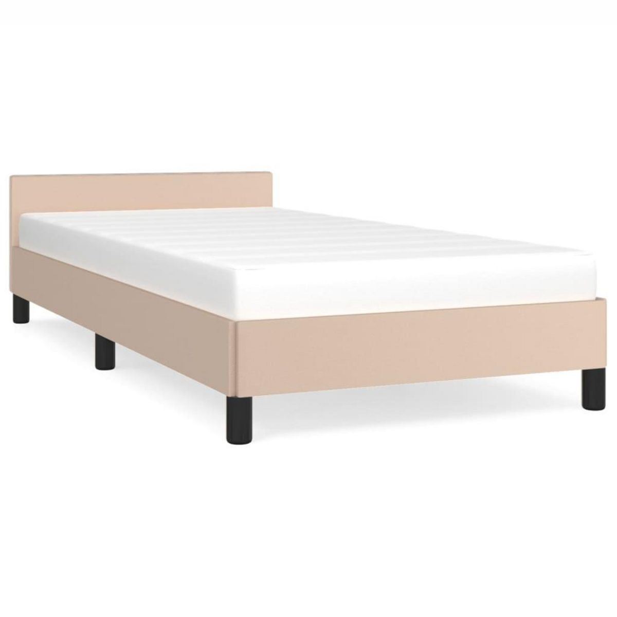 VIDAXL Cadre de lit avec tete de lit sans matelas cappuccino 90x200 cm